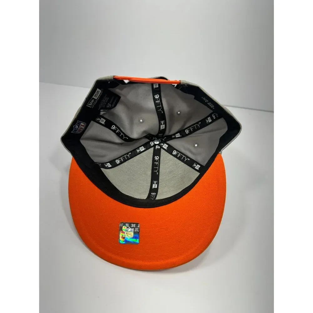 Denver Broncos New Era 9FIFTY Snapback Hat Gray Orange NFL Big Logo New